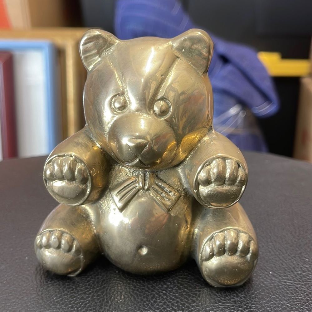 Vintage Brass teddy bear